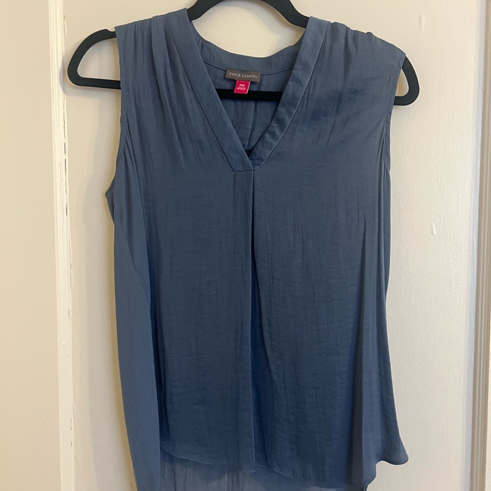 Vince Camuto Steel Blue Sleeveless Blouse